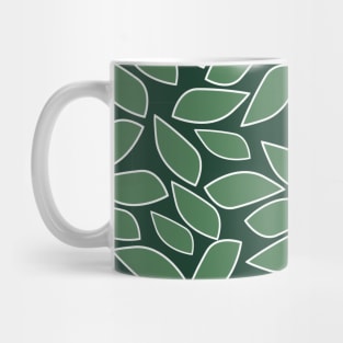 Green Leaves From Green and Dusty Blue Abstract Collection Mug